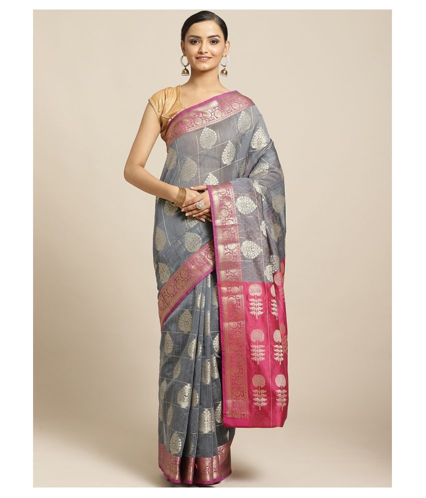     			Aarrah Pink Silk Blends Saree