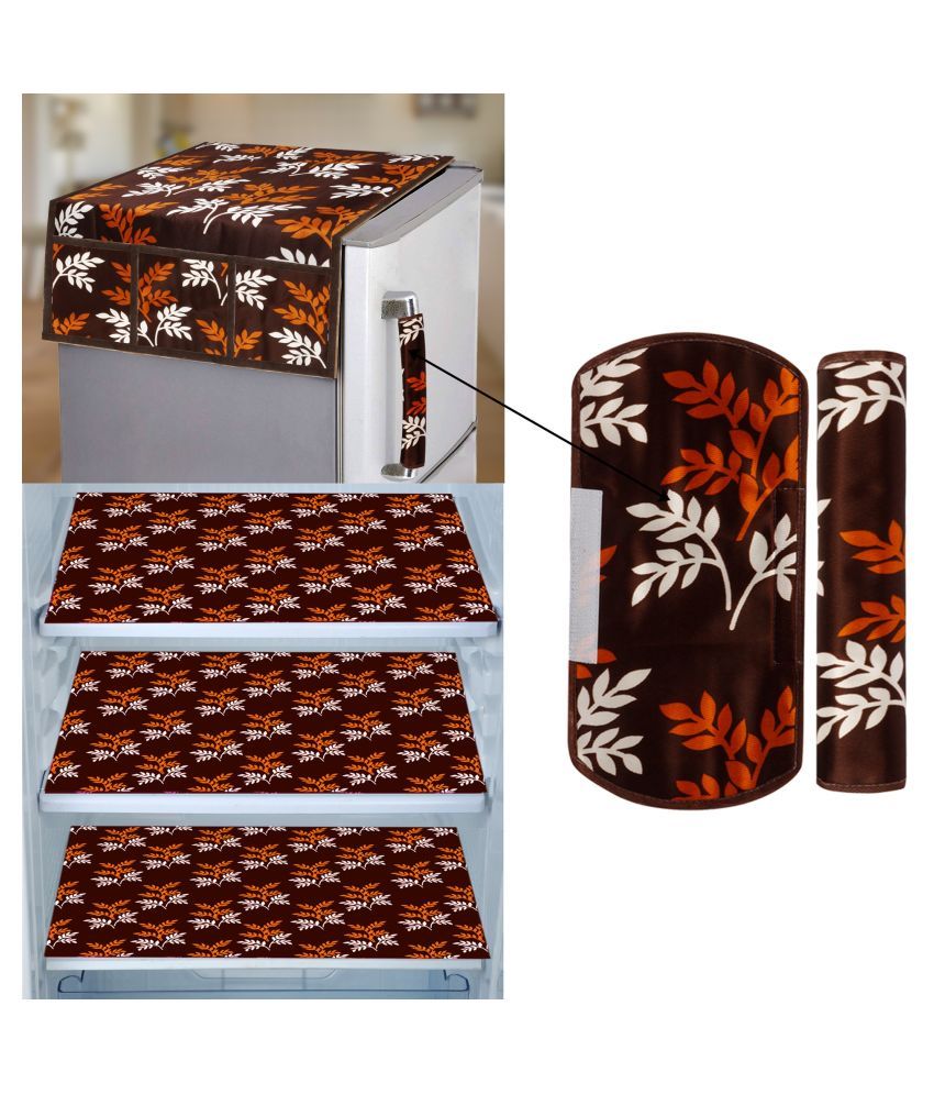     			E-Retailer Set of 6 PVC Brown Fridge Top Cover