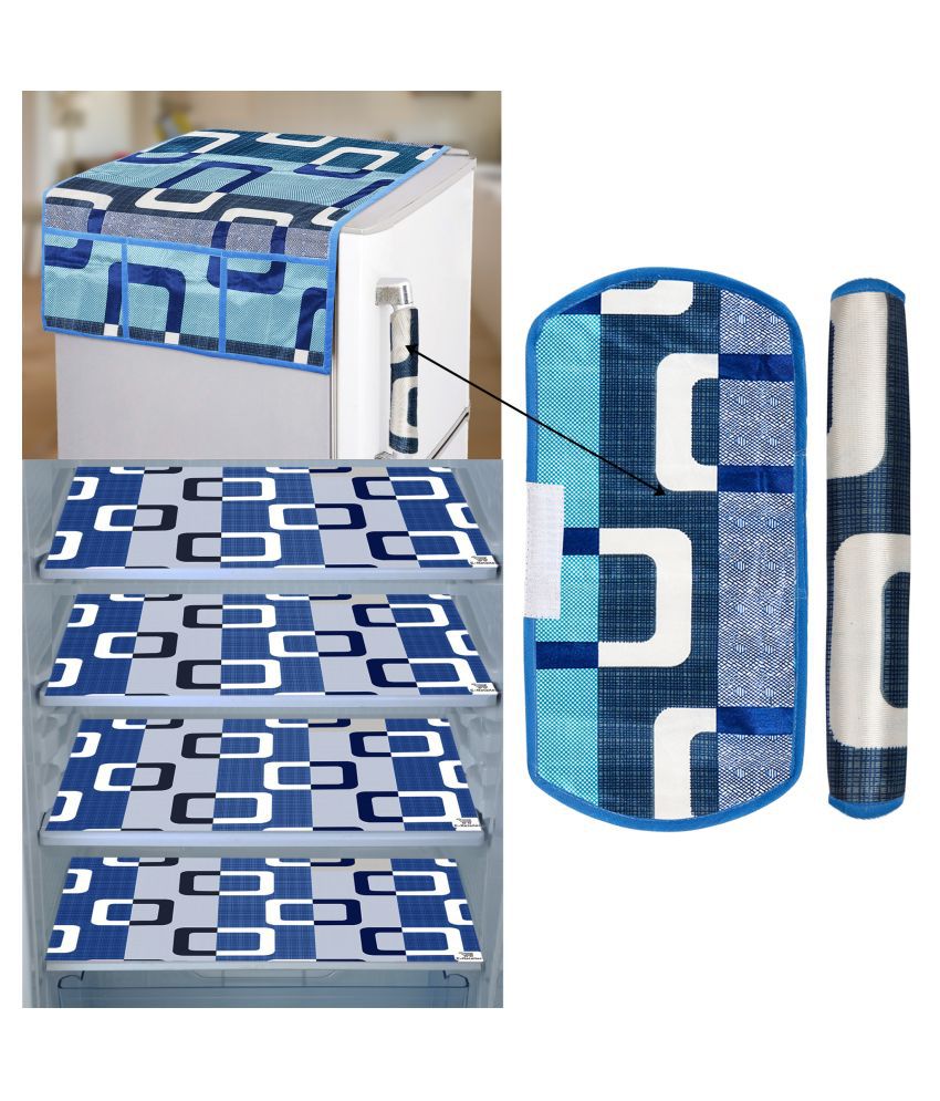     			E-Retailer Set of 7 PVC Blue Fridge Top Cover
