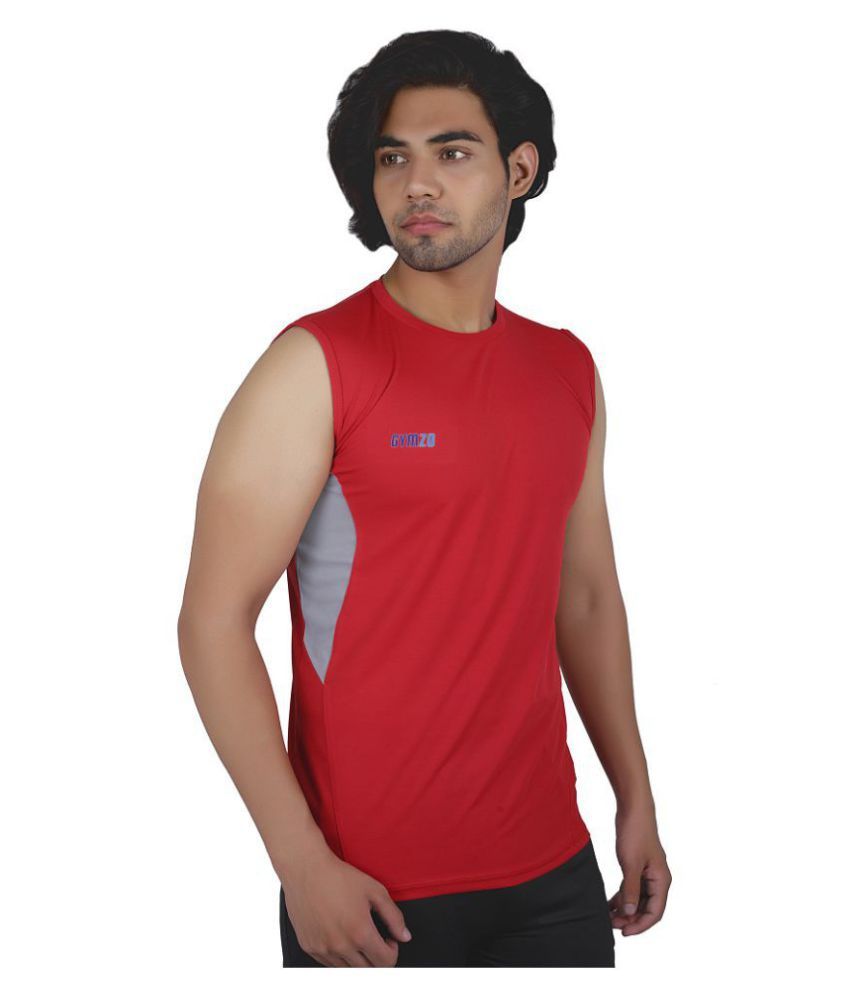 GYMZO Red Sleeveless Vests - Buy GYMZO Red Sleeveless Vests Online at Low Price in India - Snapdeal
