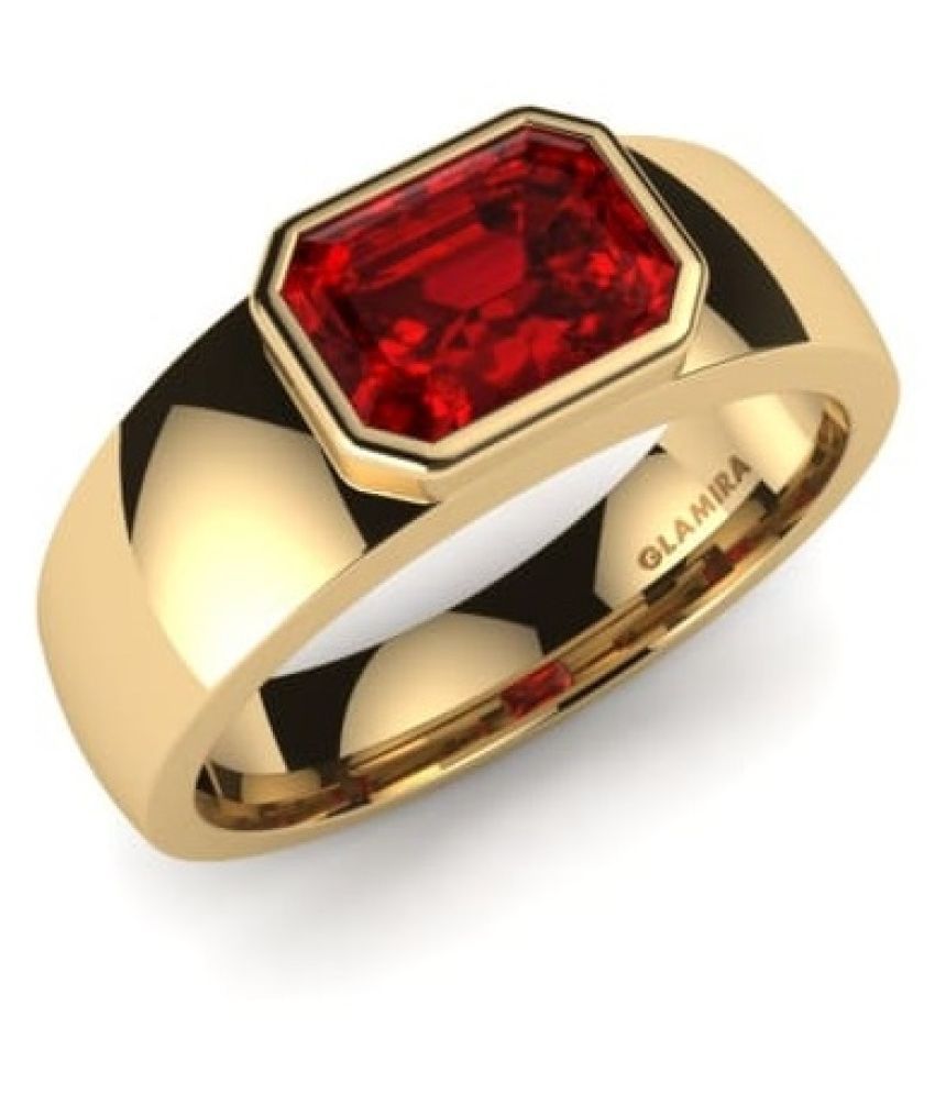 6 carat only Ruby Ring with Natural & Lab Certified gold plated by ...