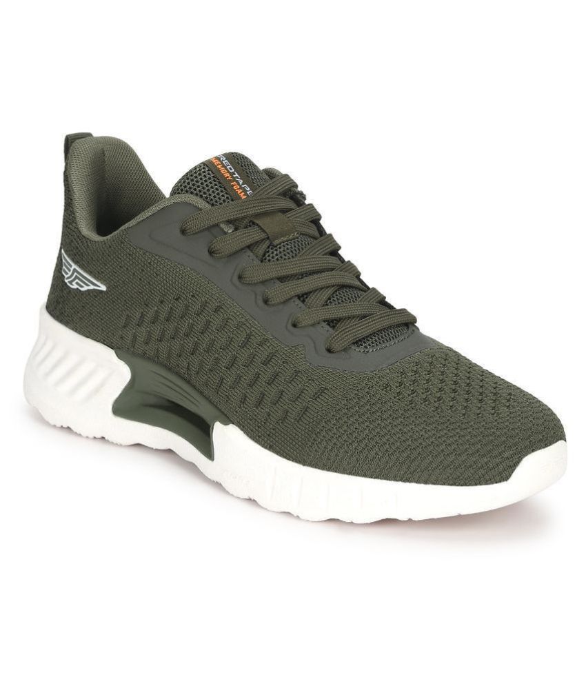 red tape men olive green mesh walking shoes