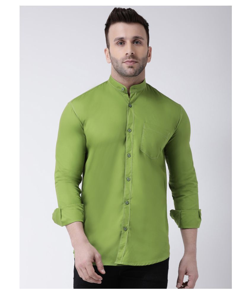     			Hangup Cotton Slim Fit Full Sleeves Men's Casual Shirt - Green ( Pack of 1 )