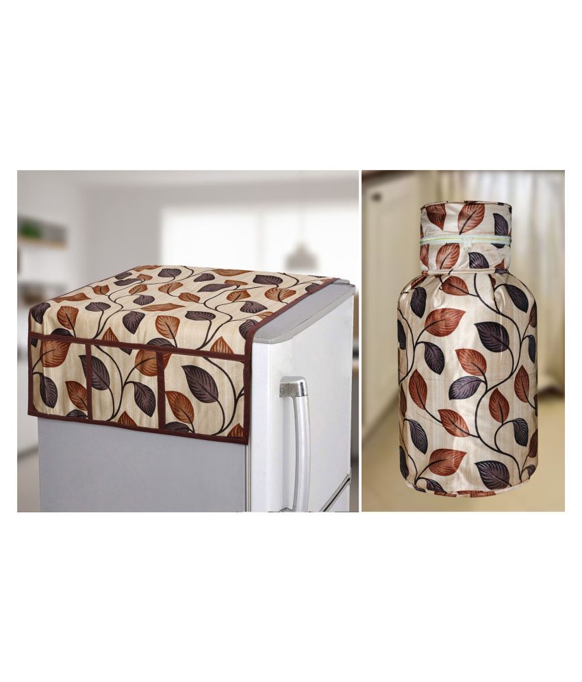     			E-Retailer Set of 2 Polyester Beige Fridge Top Cover