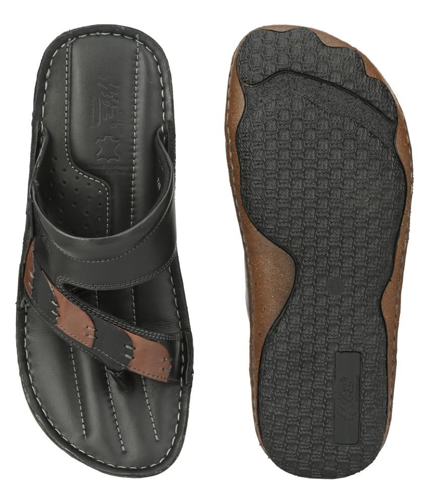 hitz black leather sandals