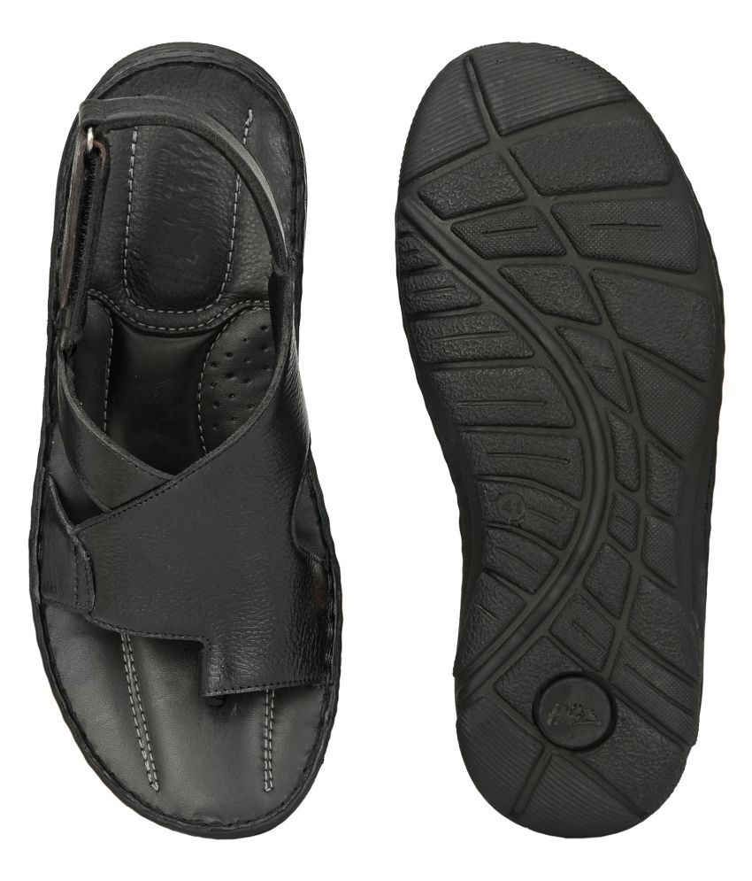 hitz black leather sandals