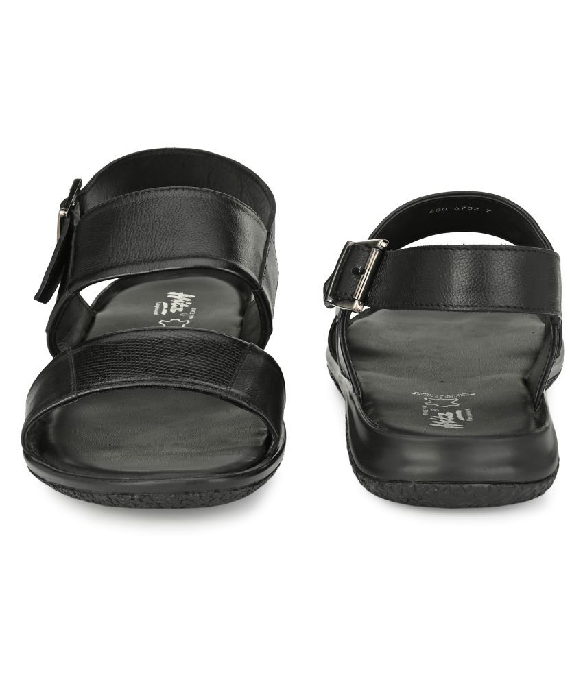 hitz black leather sandals