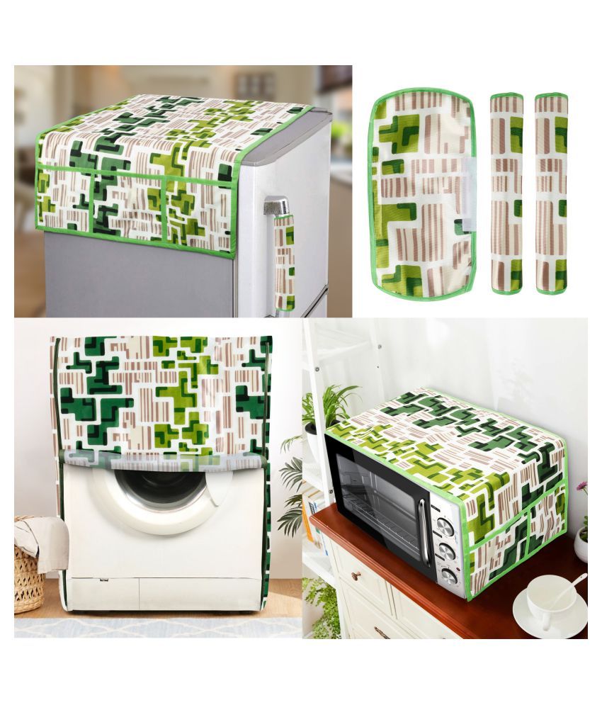     			E-Retailer Set of 6 Polyester Green Fridge Top Cover