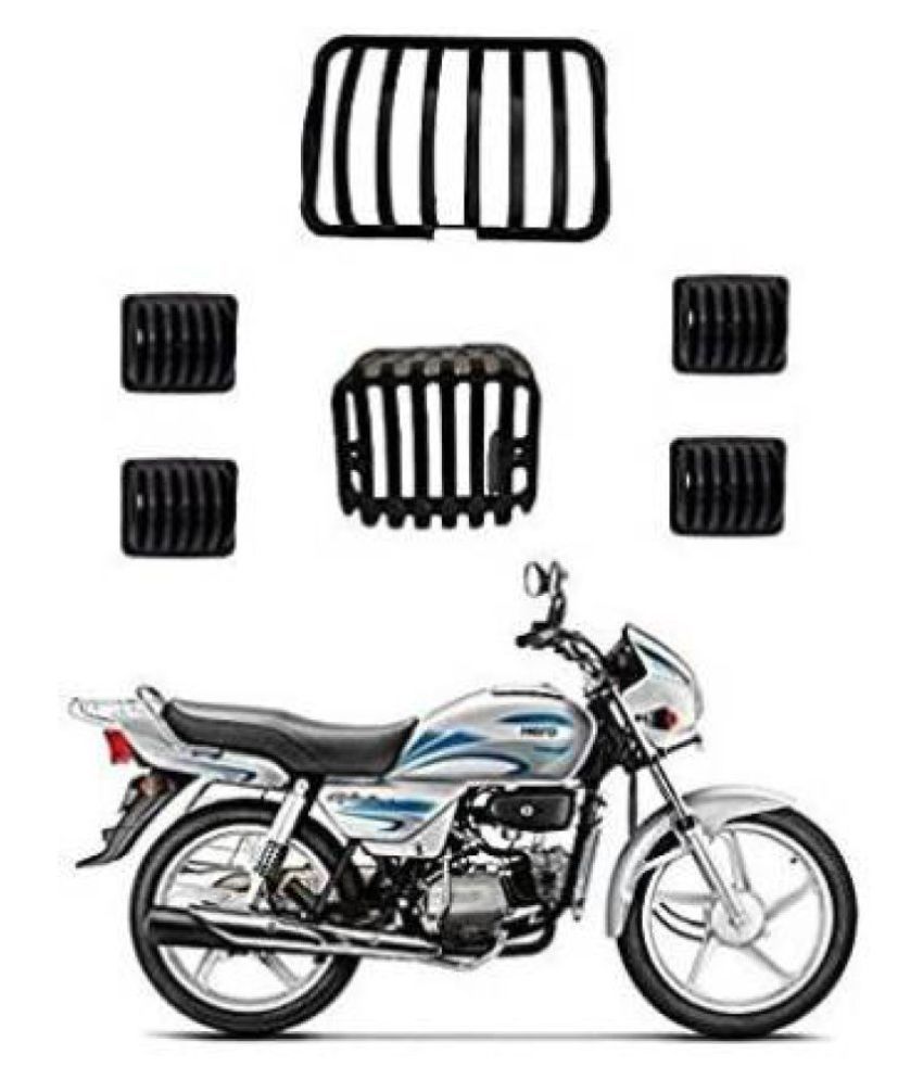     			Headlight Grill Tail and Indicator Complete Grills Set (Pack of 6) Plastic of Hero Splendor Bike Headlight Grill  (Black)