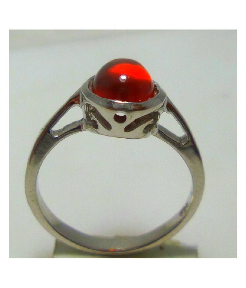Ratan Bazaar- Ring 2 ratti Natural Hessonite(Gomed)Silver Ring For ...