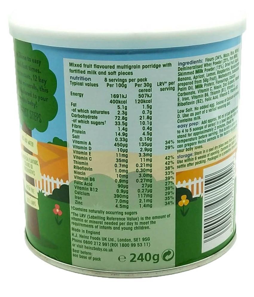 heinz first steps summer fruit porridge