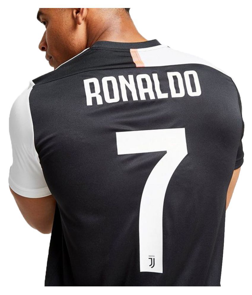 Ronaldo 7 Printed Juventus Fc Home White And Black Color Dry Fit Polyester Half Sleeve Jersey Buy Online At Best Price On Snapdeal