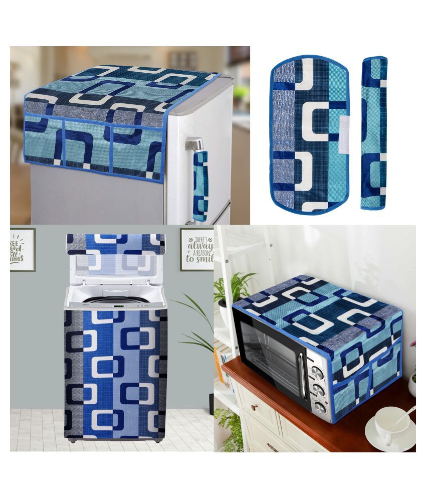     			E-Retailer Set of 5 Polyester Blue Fridge Top Cover