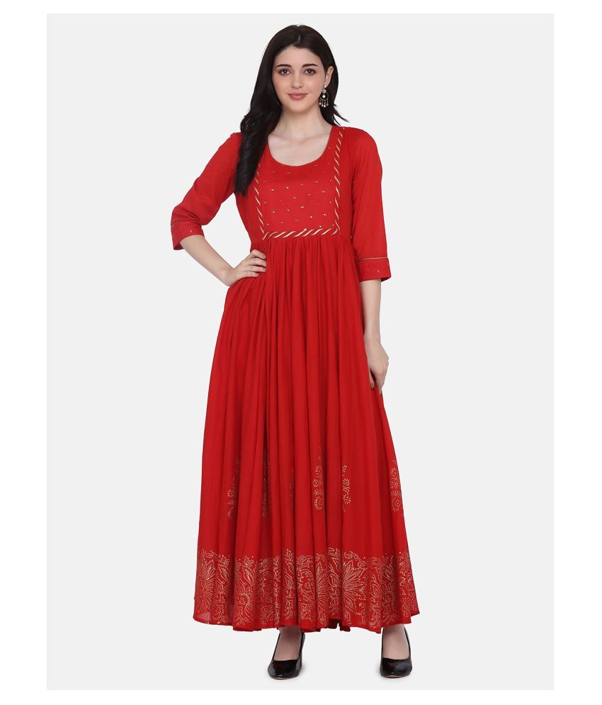 maroon ethnic gown