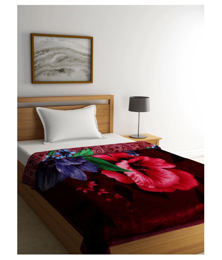 Bombay Dyeing Double Polyester Floral Blanket Buy Bombay Dyeing