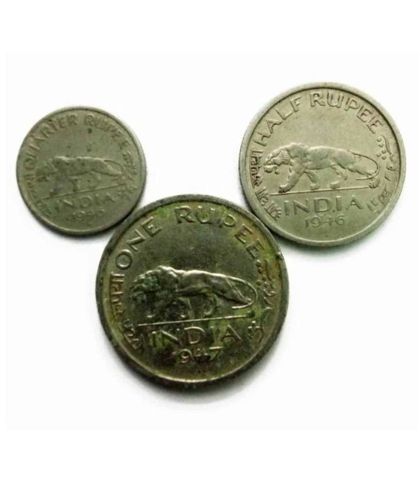     			Coins & Stamps - British India Coins Last Variety Rupee Set King George 6 The Quarter Rupee, 3 Numismatic Coins