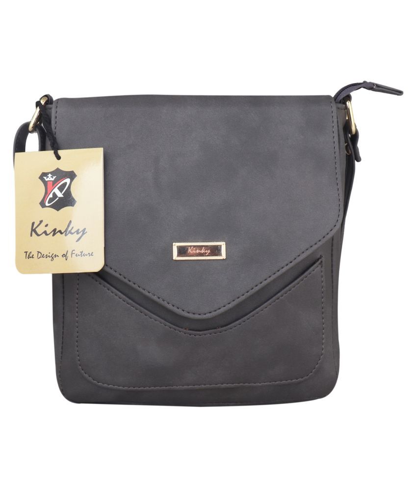     			KINKY Gray P.U. Sling Bag