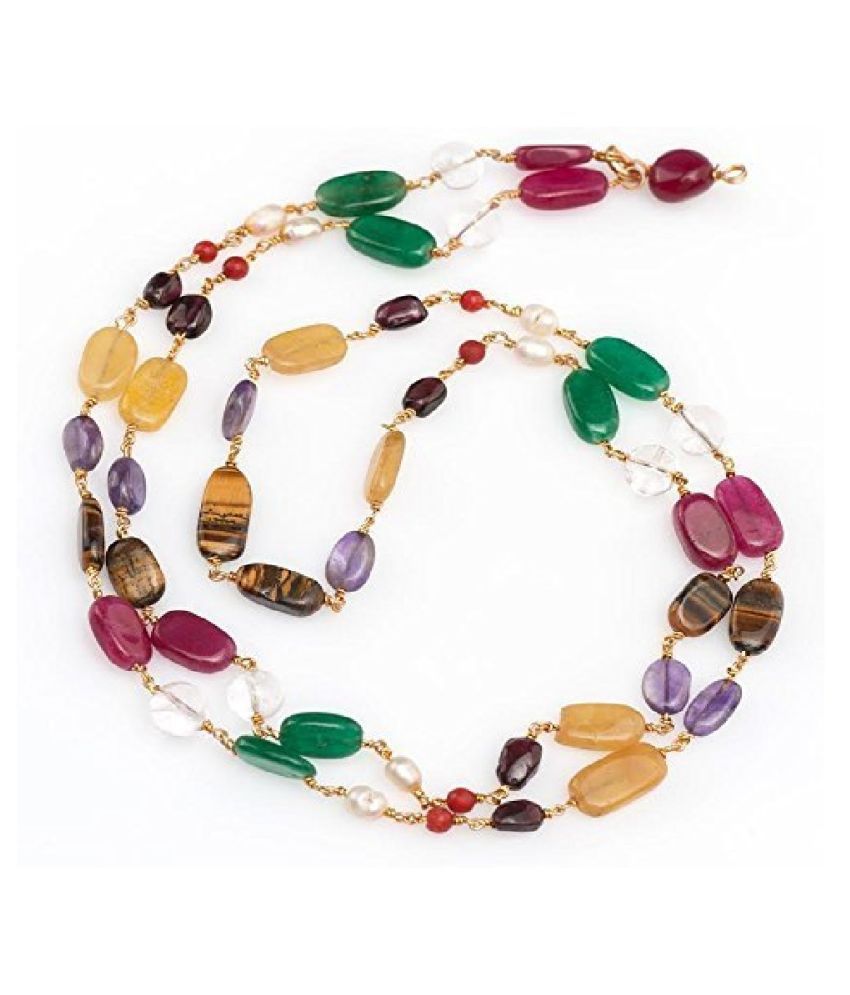 Navratan Beads mala Natural 9 Gems Stones Astrological Mala Crystal ...