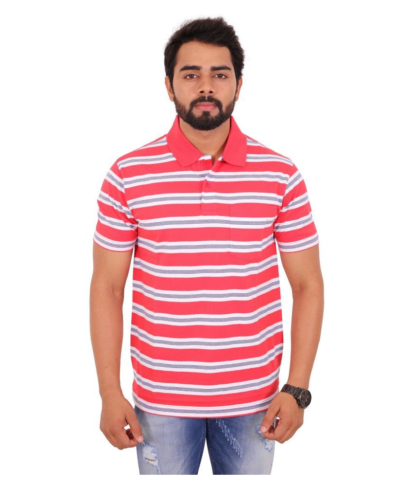 KPS clothing Cotton Red Stripers Polo T Shirt - Buy KPS clothing Cotton ...