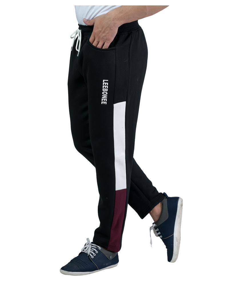 black fleece track pants