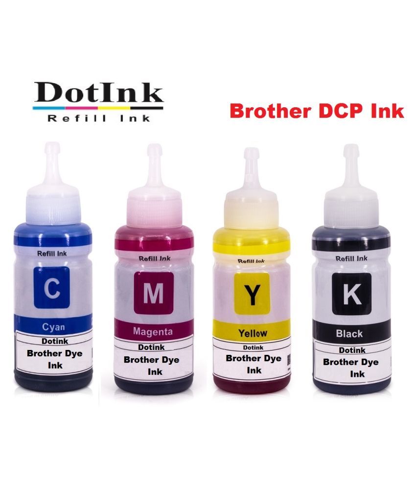 REFILL INK Brother DCP TSeries Multicolor Pack of 4 Ink bottle for