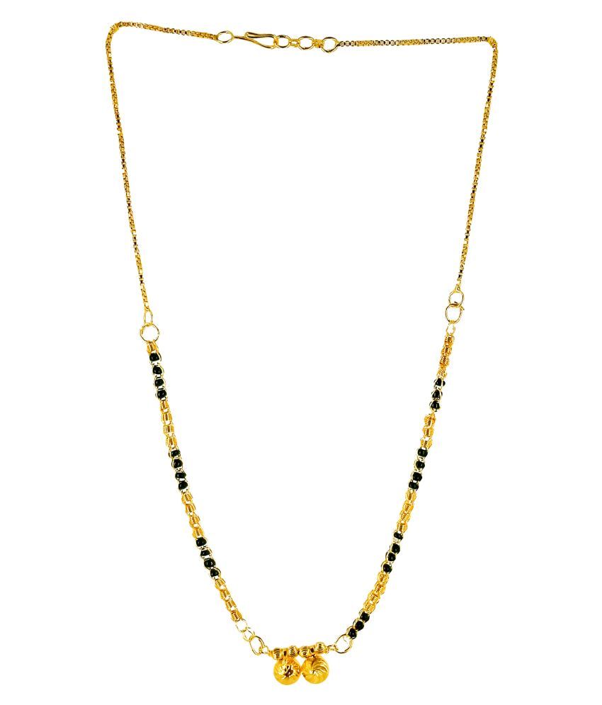     			SHANKHRAJ MALL GOLD BLACK SHORT MANGALSUTRA FOR WOMEN-100132