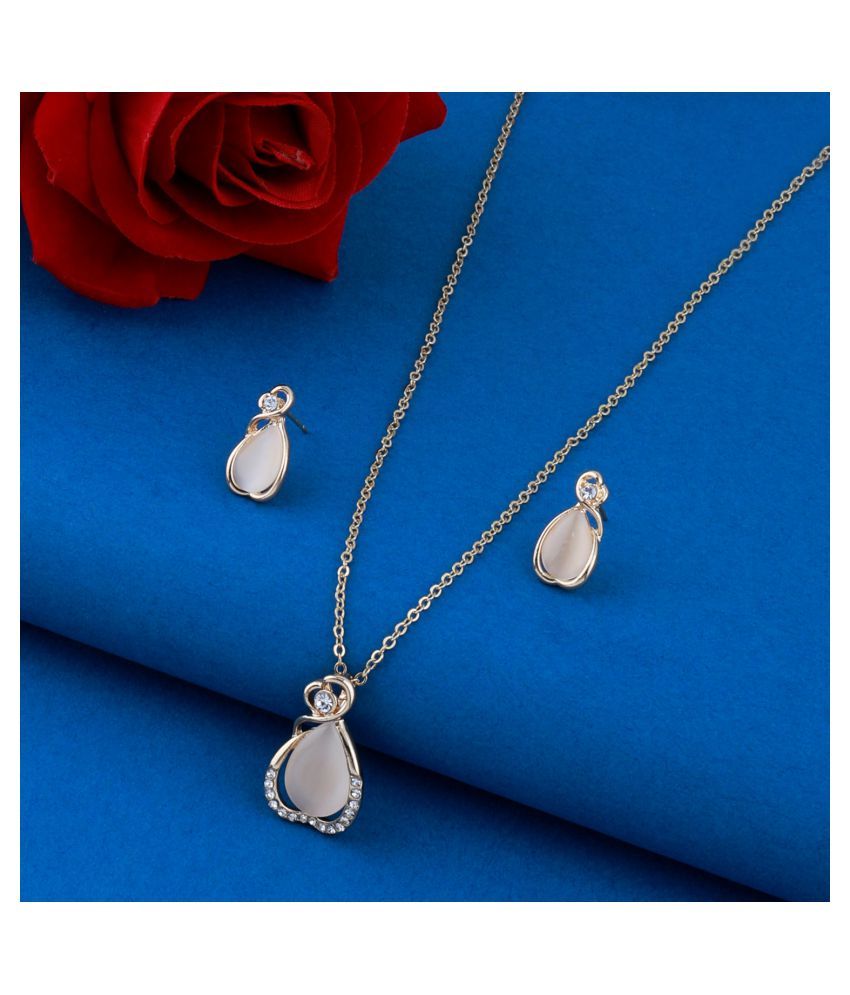     			SILVER SHINE Delicate Fancy look   Pendant Set For Women Girl