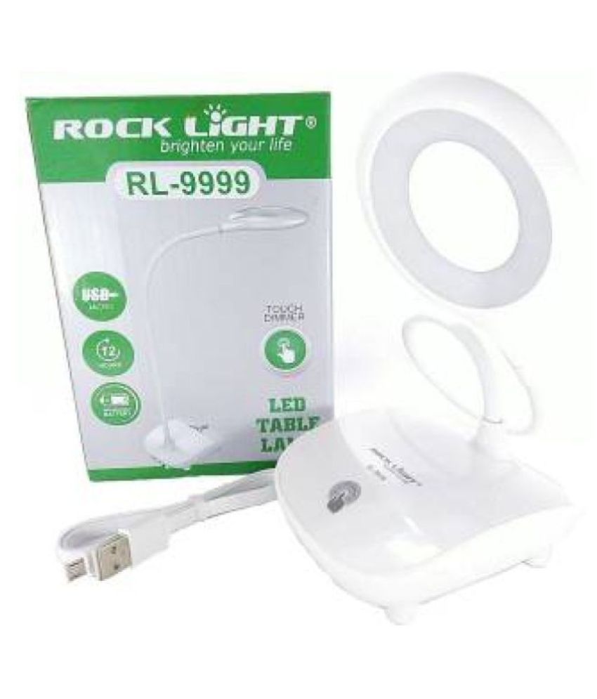     			Rock Light Rechargeable LED Touch On/Off Switch Desk Lamp Plastic Table Lamp - Pack of 1