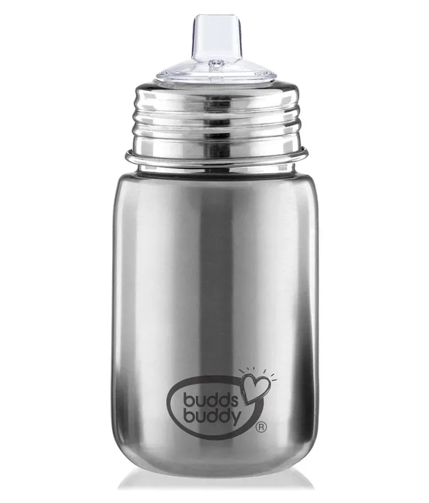 Stainless Steel Baby Feeding Bottle with Internal ML Marking, Silicon Grip  240ml