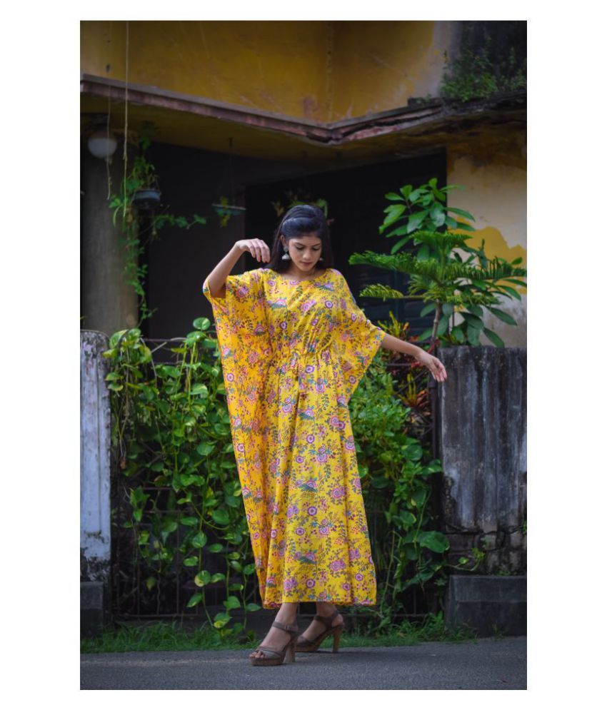 Navvi Cotton Kaftans Yellow Buy Navvi Cotton Kaftans Yellow