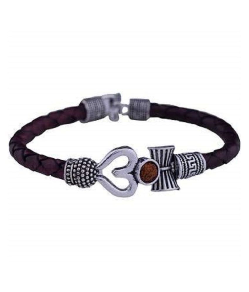     			Rudraksha Om Trishul and Damroo Silver Shiva Kada Bracel et for Men and Women (Please purchase only through authentic seller "DvR ClicK Stores", for good quality products.