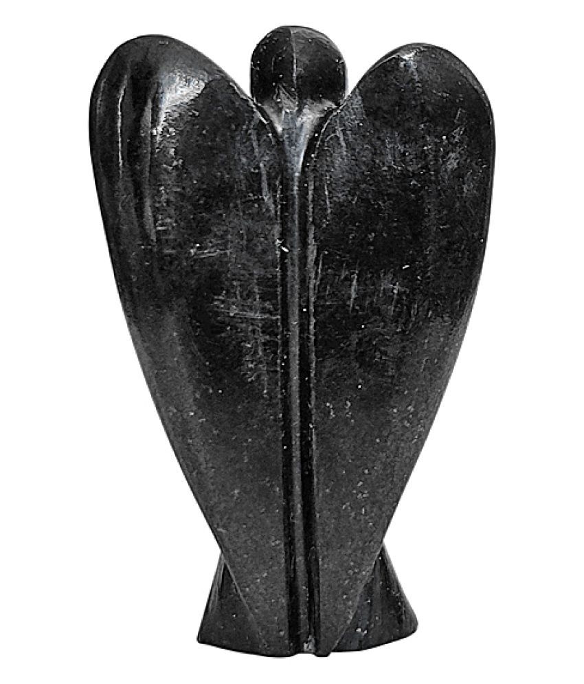 Shubhanjali Black Tourmaline Stone Angel,Pocket Angel Figurines,Angel