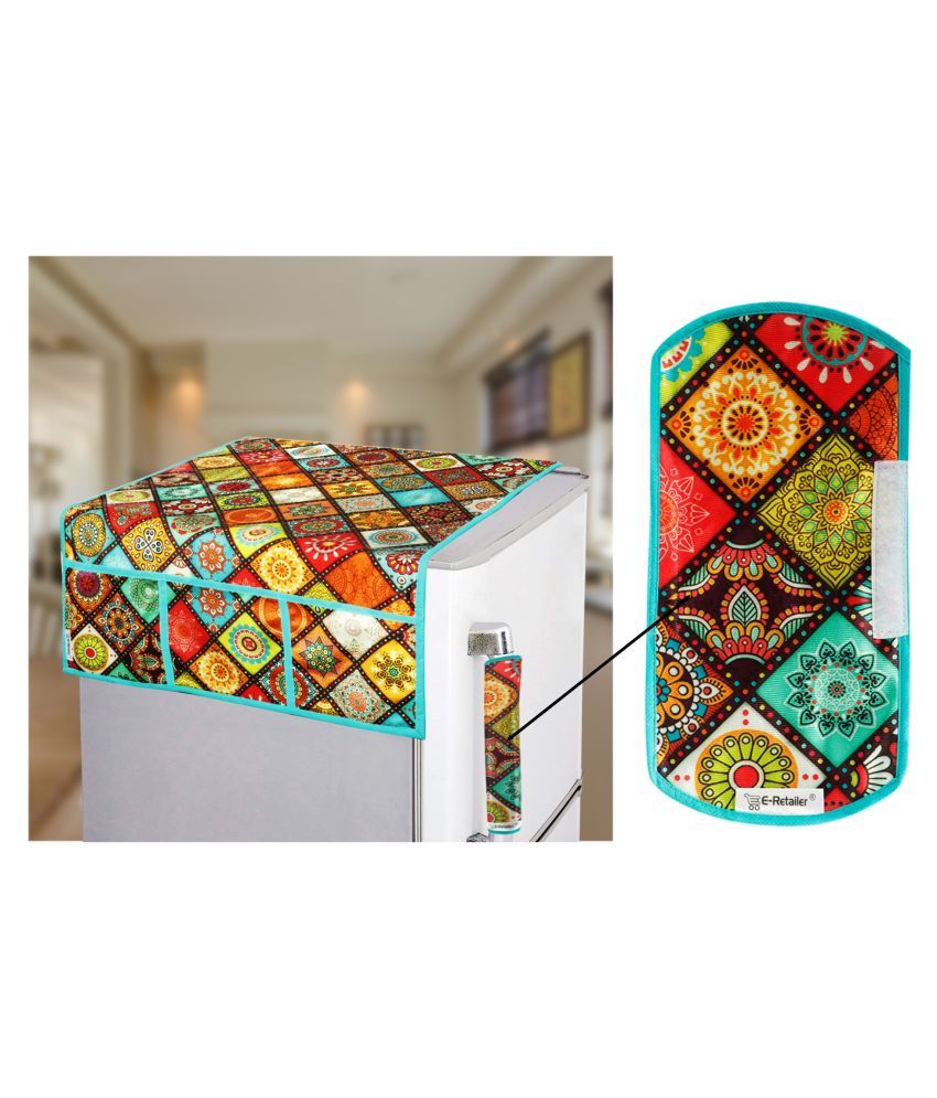     			E-Retailer Set of 2 Polyester Multi Fridge Top Cover