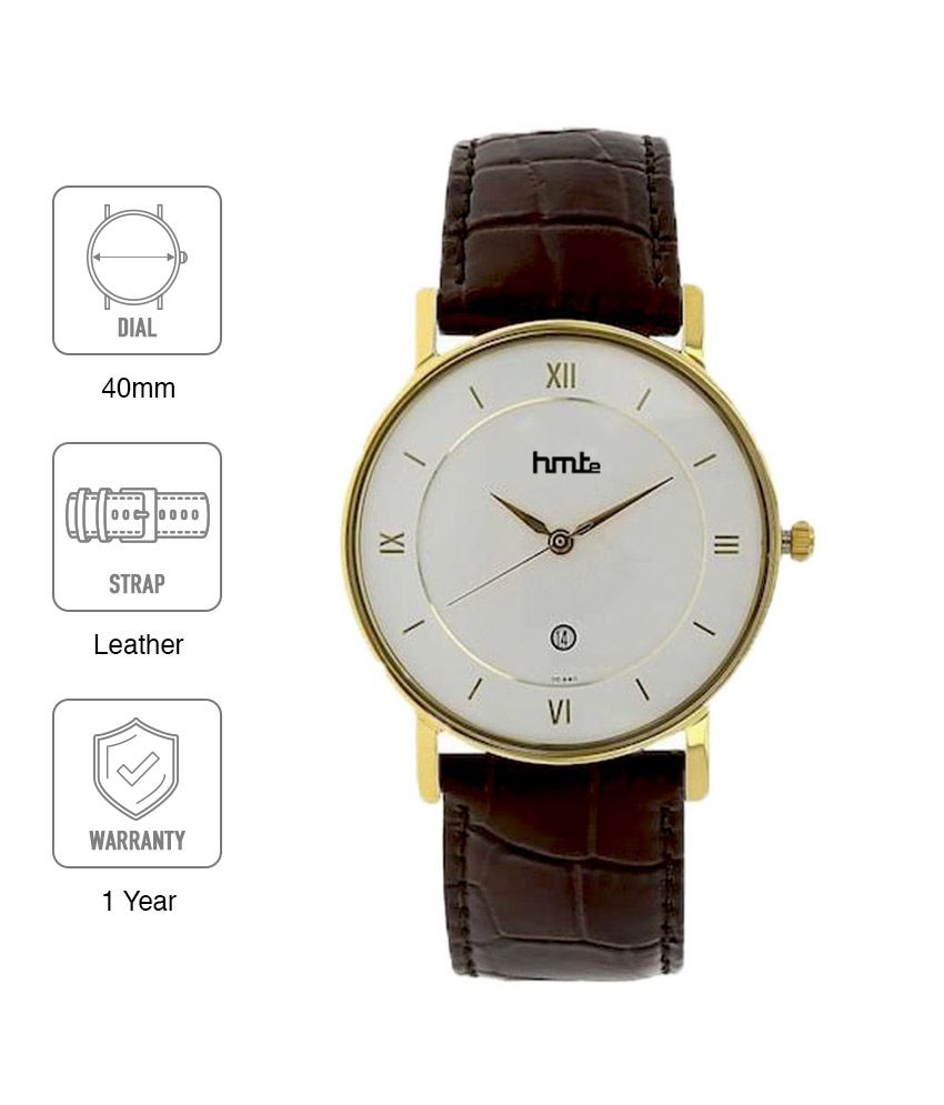 leather analog watch