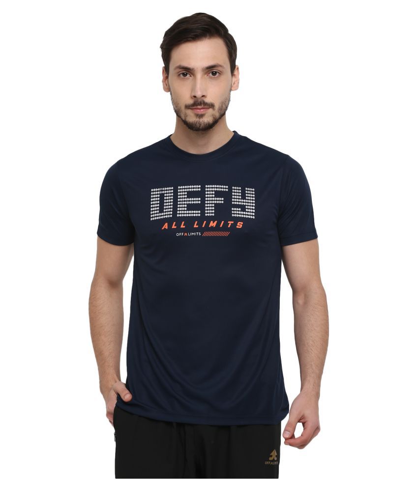     			OFF LIMITS Navy Polyester T-Shirt