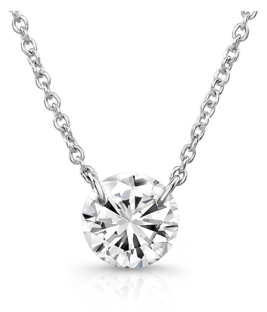 American Diamond Silver Pendant by Kundli Gems Buy American Diamond