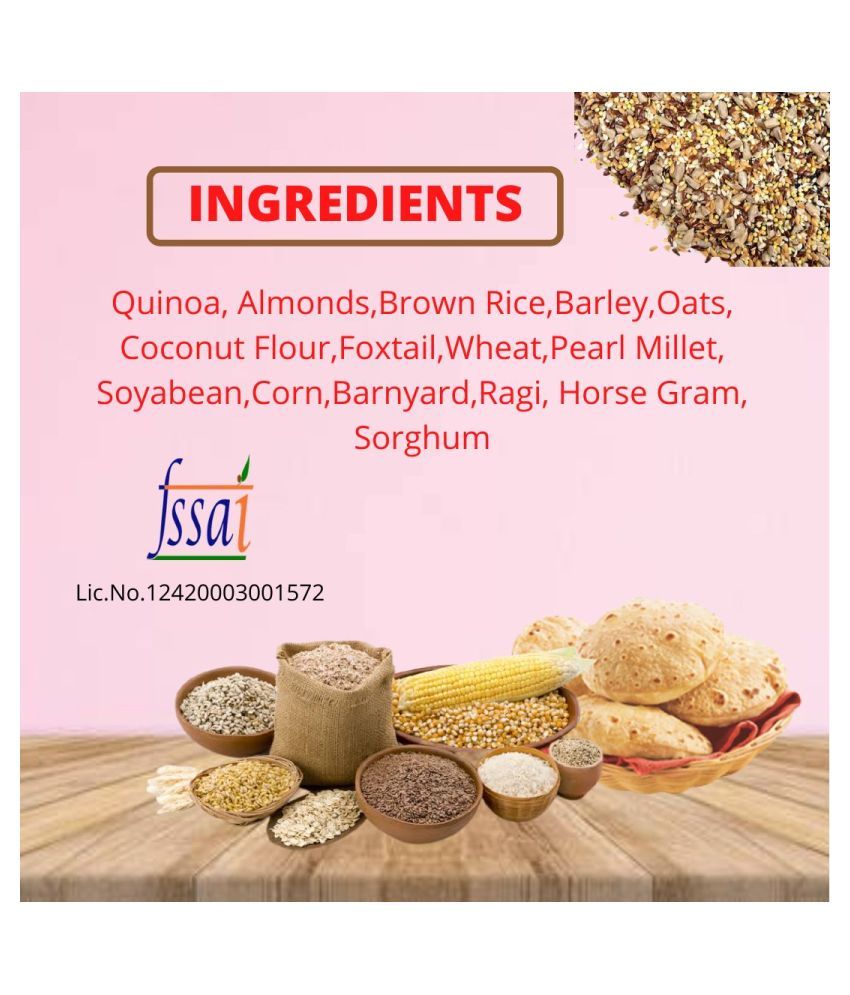 GRAINVA FITNESS CARE FLOUR Weight Loss & Cholesterol Control 100Natural 1.5 kg Pack of 3 Buy