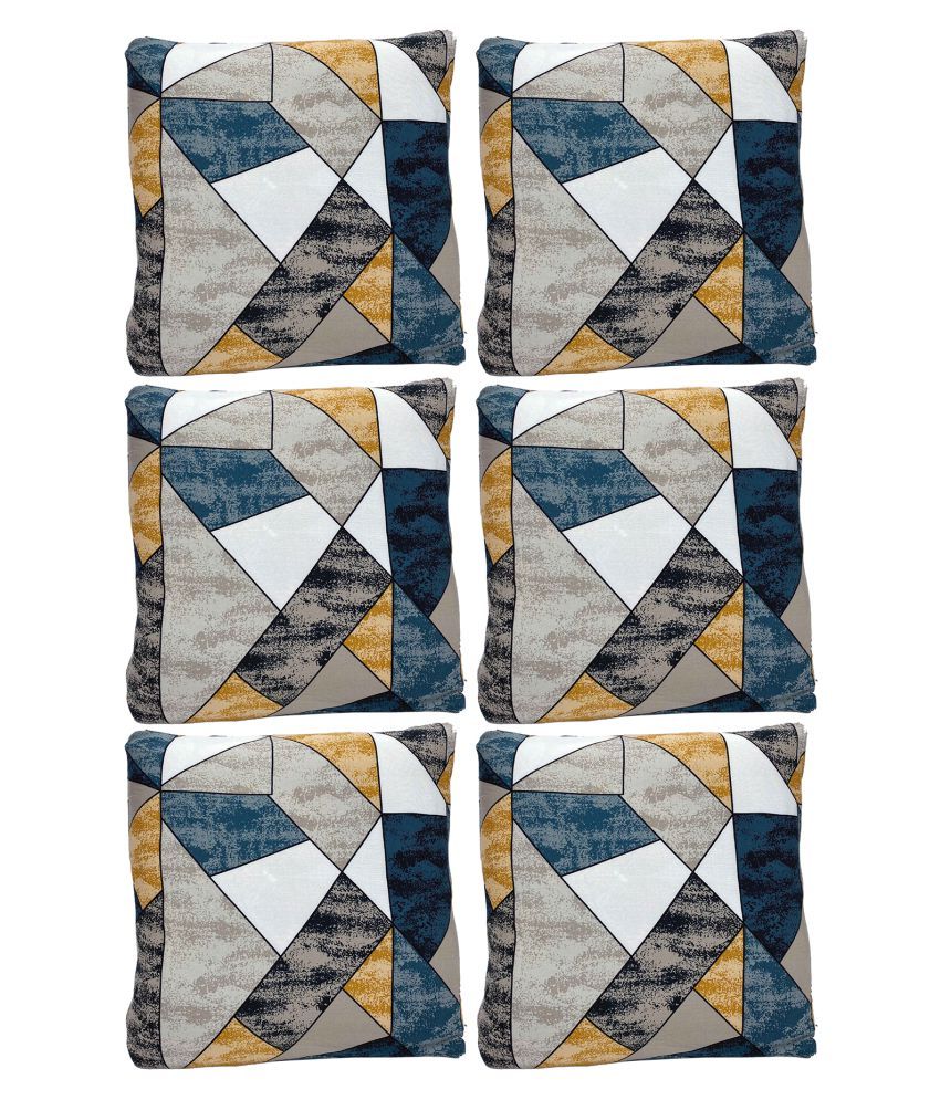     			House Of Quirk Set of 6 Polyester Cushion Covers 40X40 cm (16X16)