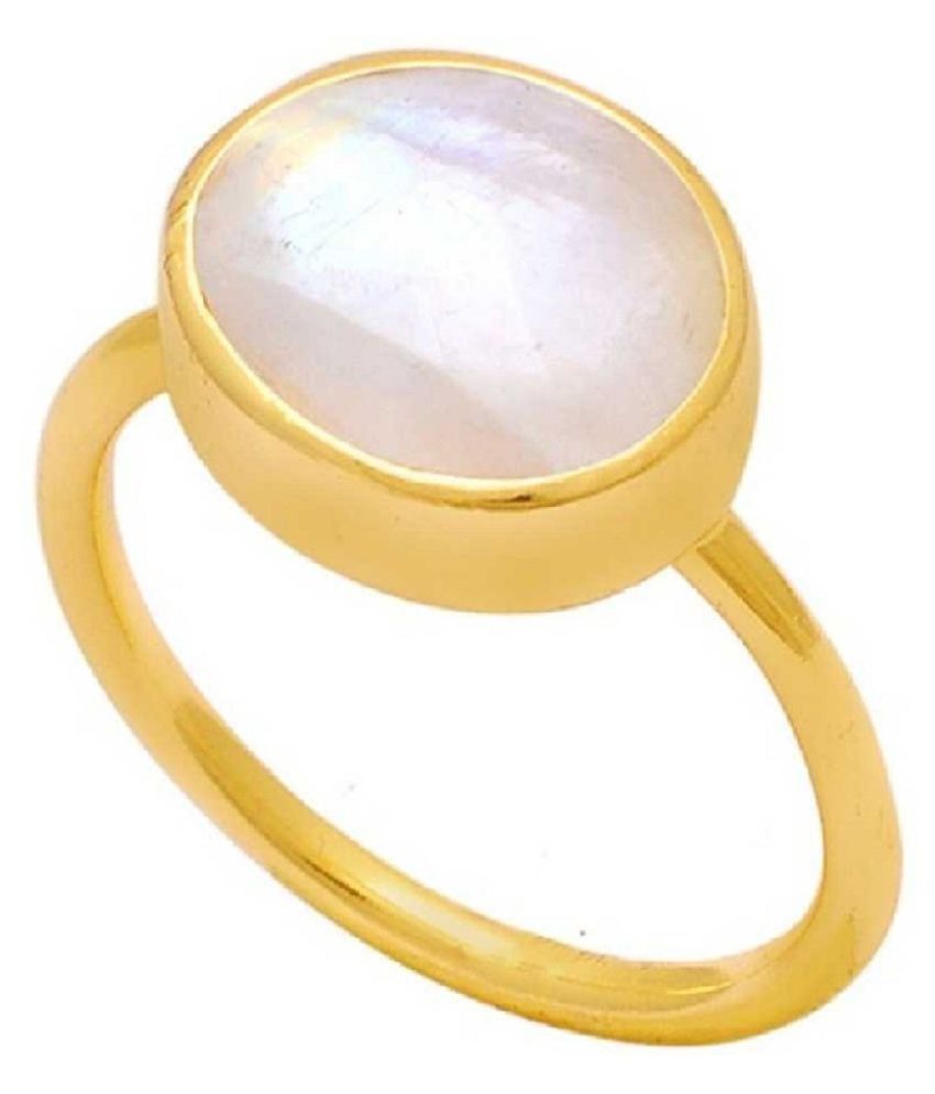 12.25 Ratti Natural IGI Lab Certified MOONSTONE Stone gold plated Ring ...