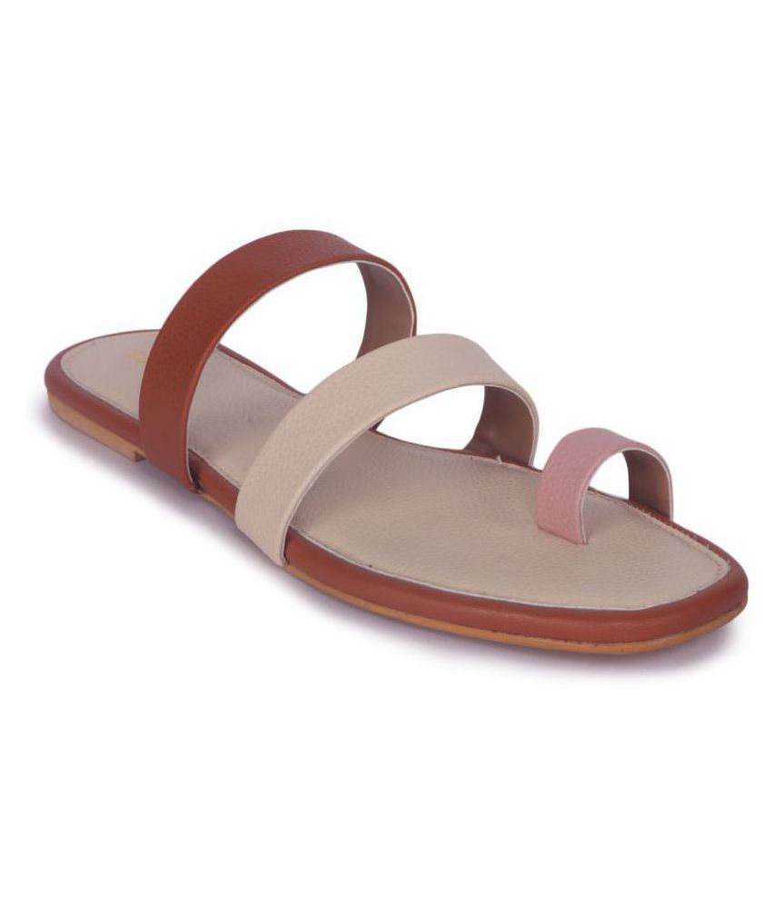 ladies tan slippers