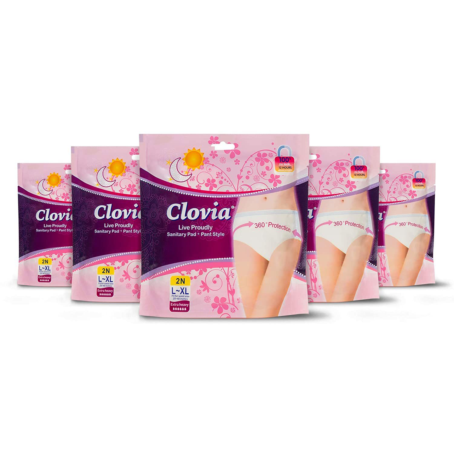 Clovia Heavy Flow Disposable Period Panties for Sanitary Protection L - XL (5 Pack - 10 Panties) Sanitary Pads Pant Style