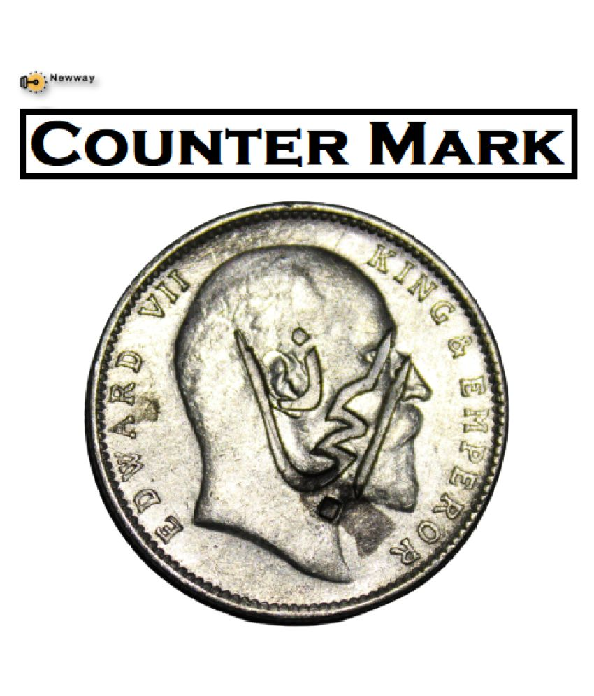     			{COUNTER MARK COIN} 1 Rupee 1904 British India Edward VII Extremely Rare Coin 100% Genuine Product-----Buyer Get Same Coin-----