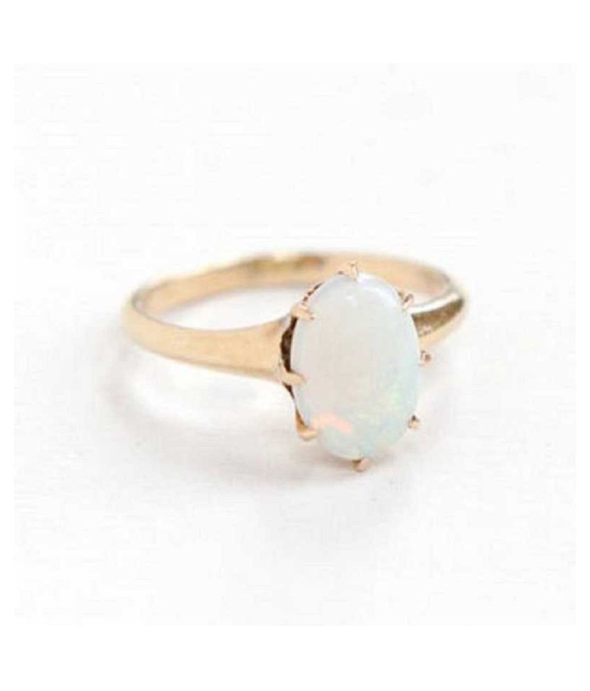 OPAL Astrological Stone 10 Ratti Certified Gold Plated Ring by Kundli ...