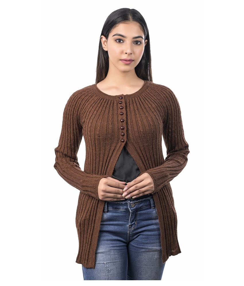     			Varenyam Acrylic Shrugs - Brown