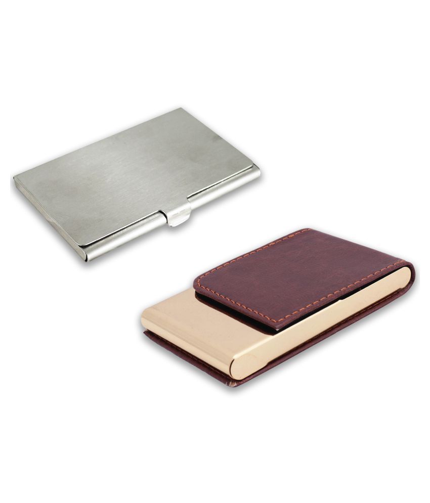     			auteur A13-46  Multicolor Artificial Leather Professional Looking Visiting Card Holders for Men and Women Set of 2 (upto 15 Cards Capacity)