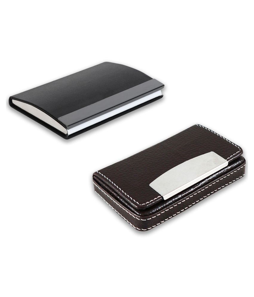     			auteur A15-19  Multicolor Artificial Leather Professional Looking Visiting Card Holders for Men and Women Set of 2 (upto 15 Cards Capacity)