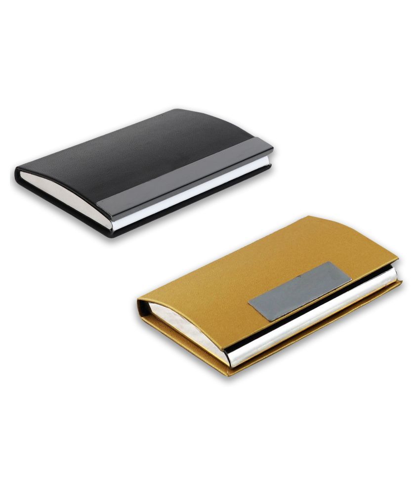     			auteur A15-56  Multicolor Artificial Leather Professional Looking Visiting Card Holders for Men and Women Set of 2 (upto 15 Cards Capacity)