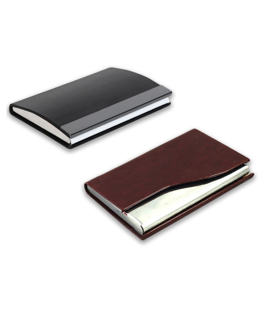     			auteur A15-65  Multicolor Artificial Leather Professional Looking Visiting Card Holders for Men and Women Set of 2 (upto 15 Cards Capacity)