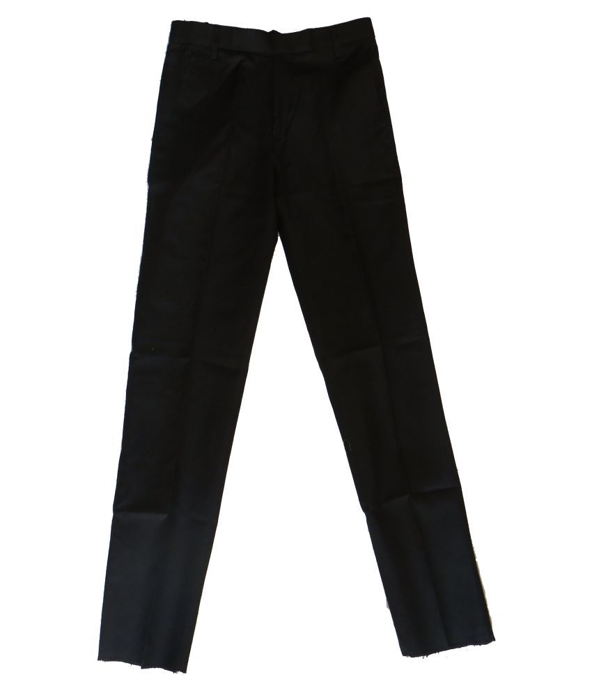 regular fit flat front trousers