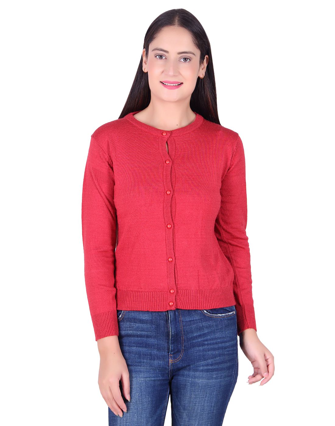 Ogarti Acrylic Rust Buttoned Cardigans